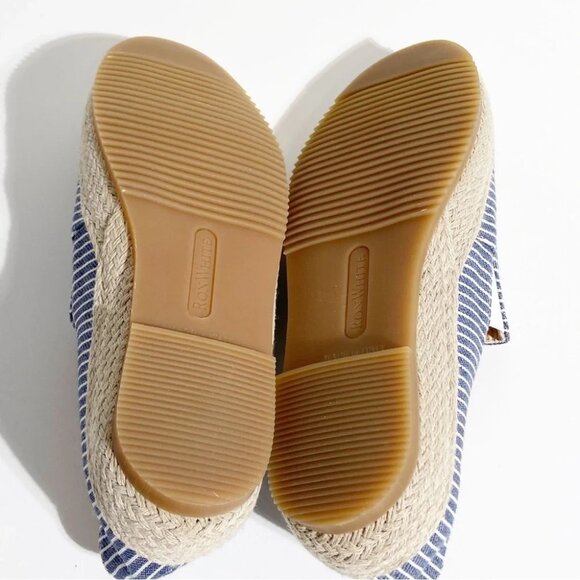 New Ron White Delilah Espadrille Loafer in Denim Stripe size 36 - Picture 6 of 6